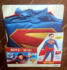 DC SUPERMAN Muscle Chest Boys M 8 Padded Jumpsuit w/Cape Costume 1001910-MD