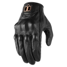 Icon Pursuit Classic Gloves - Black Leather Perforated - Men's Size 2XL