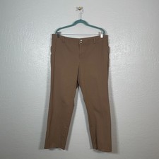 Lauren Ralph Lauren Women Plus Size 18W Brown Connor Flat Front Chinos Pants