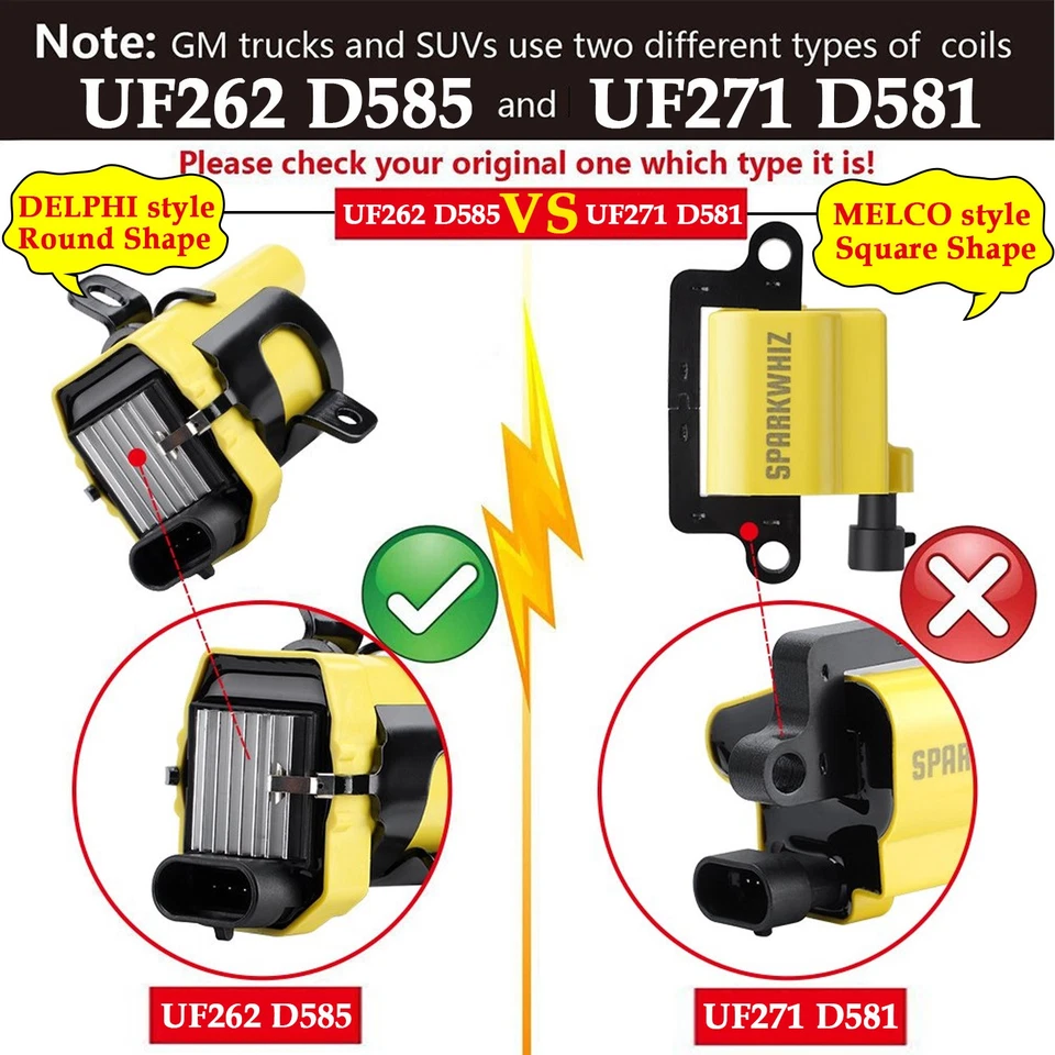 8 Round Ignition Coil + Spark Plug Wire Set For GMC Chevy Silverado 1500 5.3L US Foto 3 de 4