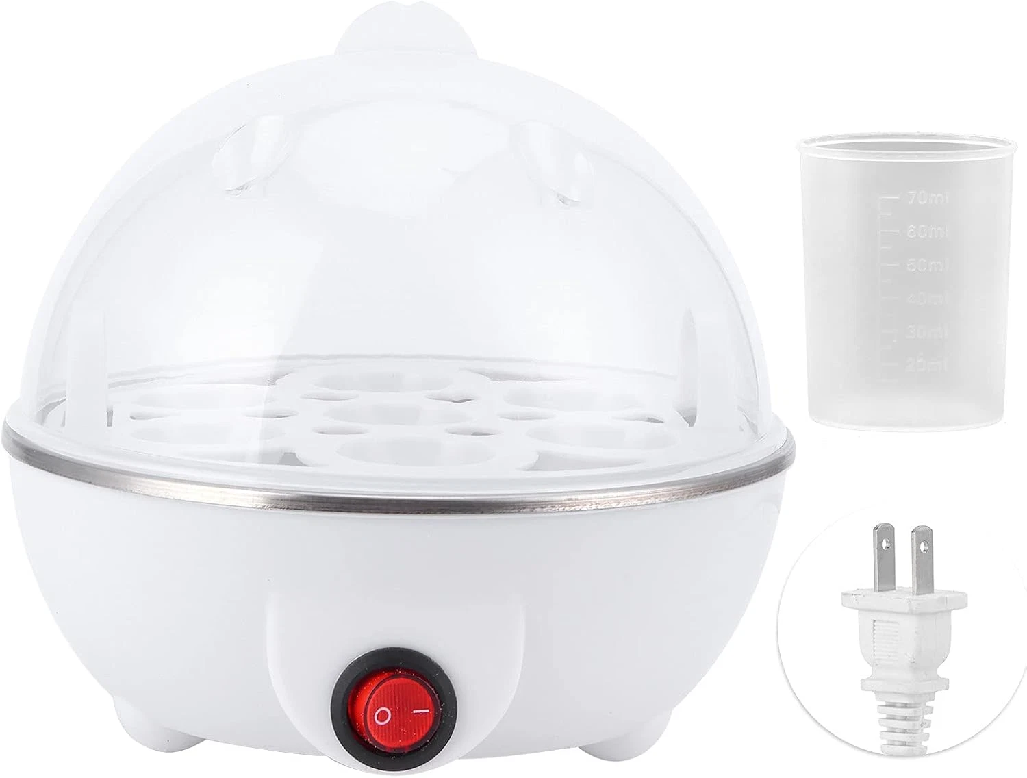 Rapid Egg Cooker, 350W Stainless Steel Electric Egg Boiler Multifunctional Mini