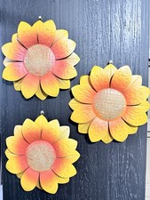 Perfect Harvest Metal Sunflower Wall Decor Set of 3 Fall Autumn Floral Hanging