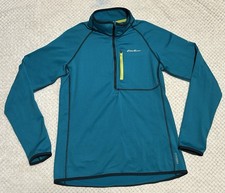 Eddie Bauer First Ascent FreeHeat 1/4 Zip Waffle Thermal Womens Size Med Teal