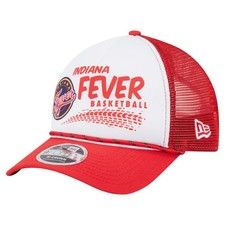 Unisex-New Era  White/Red Indiana Fever 9FORTY A-Frame Graphic Trucker Hat