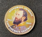 Colorized Kennedy Half Dollar Confederate General Stonewall Jackson Free Ship