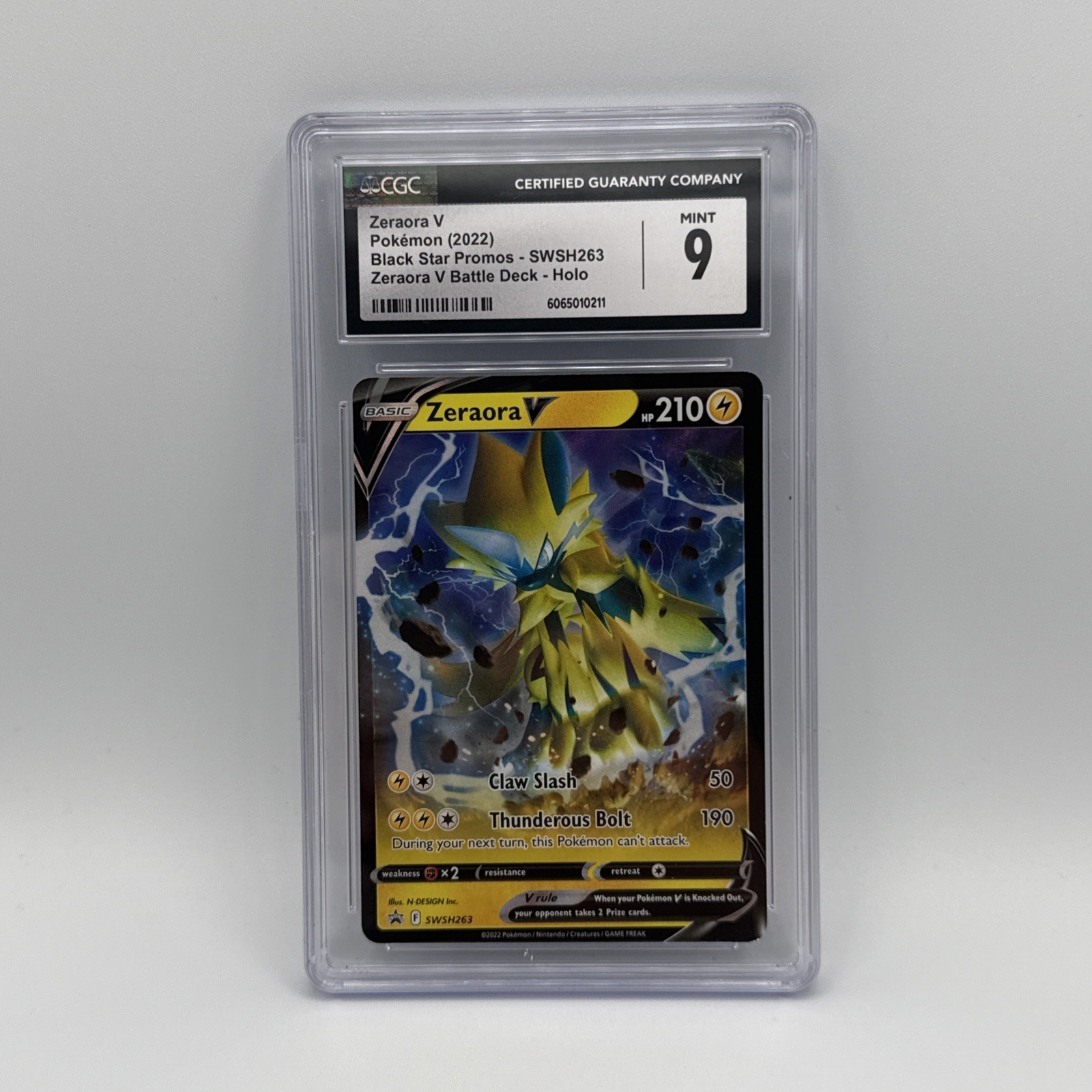 2022 Pokemon Black Star Promo #SWSH263 Zeraora V CGC 9 MINT