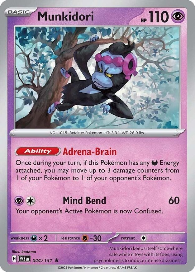 Pokemon Munkidori (44/386) Prismatic Evolutions LP REVERSE HOLO
