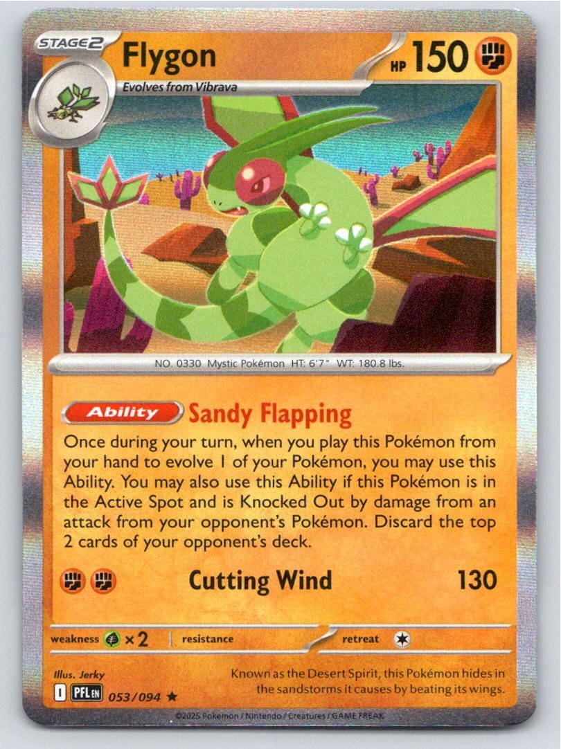 2025 POKEMON FLYGON PHANTASMAL FLAMES 053/094 HOLO R NM A76284 FREE S&H