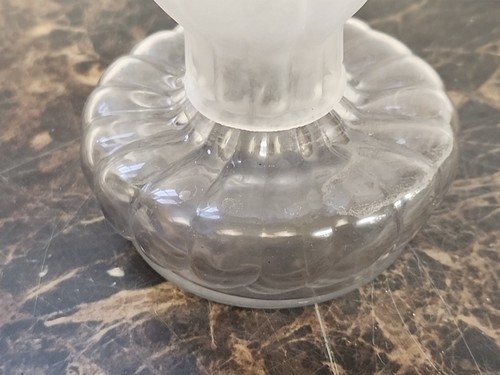 ANTIQUE GLOW LAMP CLEAR BASE & FROSTED CHIMNEY. NO BURNER. - Picture 8 of 24