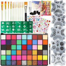 54 Color Face Painting Kit - Non-Toxic Water Based Face and Body Paint Set with