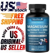 500MG Magnesium Glycinate With Zinc,D3 Improved Sleep, Stress , Anxiety Relief