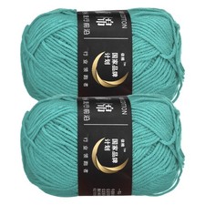 2 Pack of 50g Acrylic Yarn Skeins Soft Crochet Yarns for Knitting Blue-Green