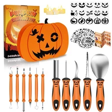 New Best K KERNOWO 11Pcs Pumpking Carving Kit Pumpkin Tools with 15pcs Reusable