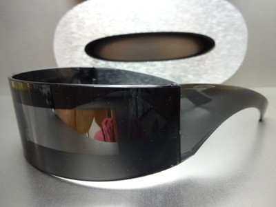 SPACE ROBOT RAVE DJ COSTUME CYCLOPS FUTURISTIC SHIELD SUN GLASSES Yellow Frame E - Foto 13