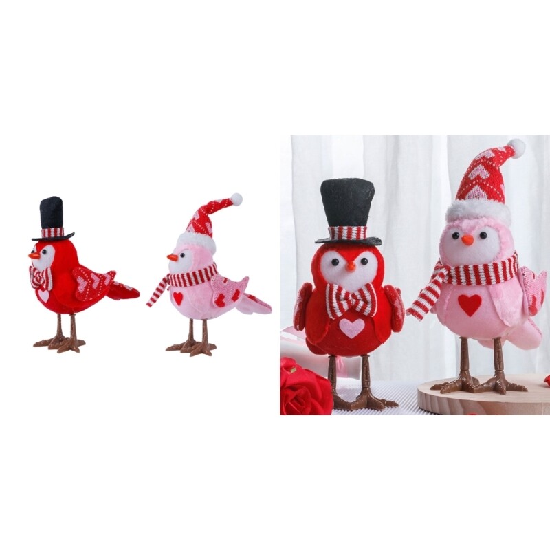 Valentine s Day Decoration Glowing Bird Decor Standing Animal Statue Toy
