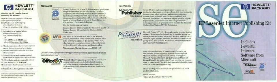 Vintage HP LaserJet Internet Publishing Kit CD Includes Microsoft Software 1998 - Image 3 of 3