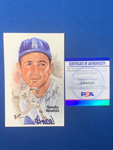 Sandy Koufax signed Perez Steele PC Cy Young Award LA DODGERS PSA DNA 5x7 matte - Picture 2 of 5