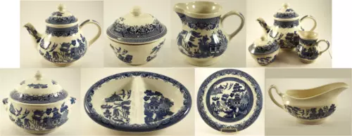 Vintage Blue Willow Churchill Completer Set with Seven Pieces