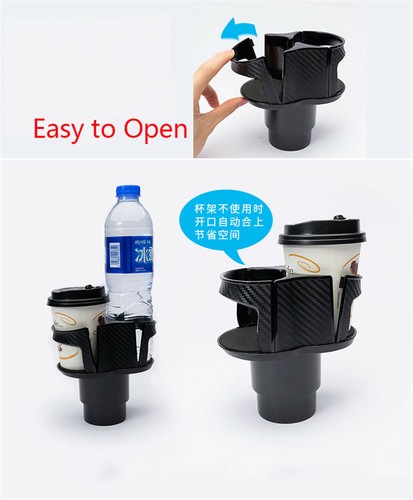 Carbon Fiber Look Car Center Console Cup Holder Storage Box Organizer Non-slip - Picture 7 of 12