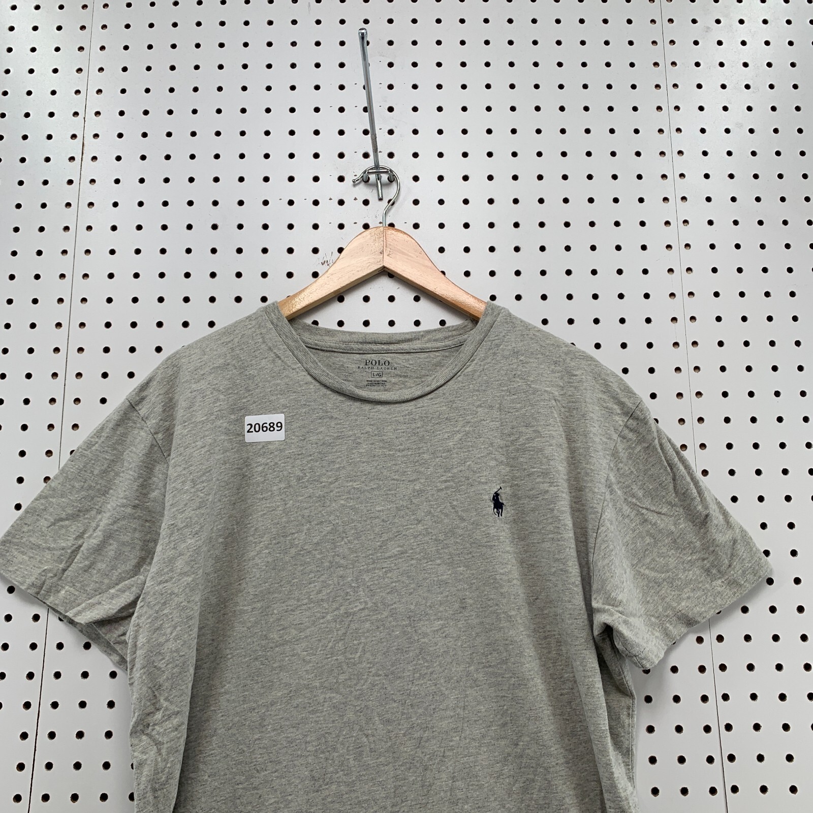 Polo Ralph Lauren camicia uomo grigio medio nero pony vestibilità 21 5x27 5