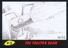 Mars Attacks The Revenge Black [55] Pencil Art Base Card P-2 The Tractor Beam