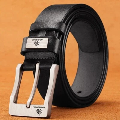 JIFANPAUL Mens Genuine Leather Belt Belts Real New Buckle For Trouser Jeans Black Brown UK