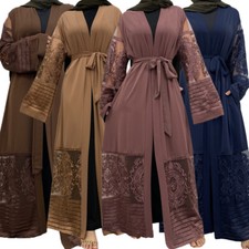 Kimono Abaya Women Muslim Open Cardigan Dress Ramadan Kaftan Islamic Arabic Robe