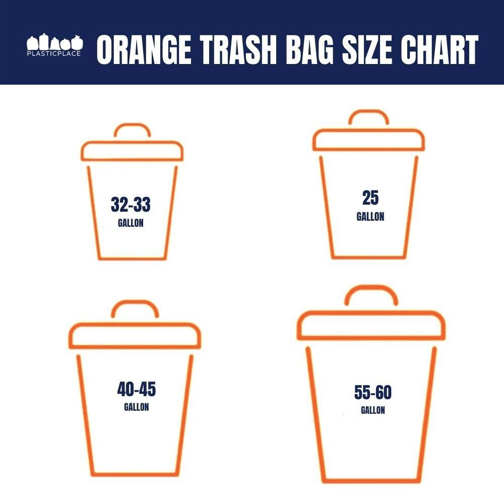 Plasticplace 42 Gallon Contractor Trash Bags, Black (50 Count)
