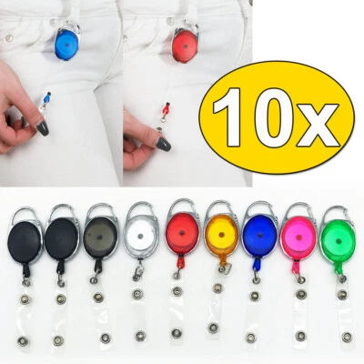 10 Stk. Ausweisjojo Ausweishalter Kartenhalter bunt Ausweis JOJO mit Seil 70cm