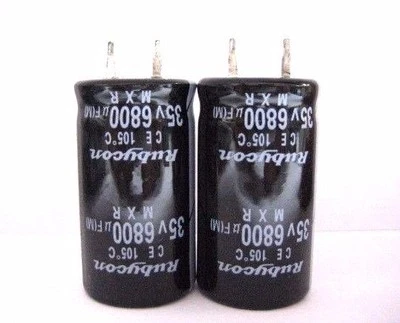 RUBYCON 6800uF 35V (2x) Electrolytic Capacitors 35V 6800uF Volume 22x40 mm