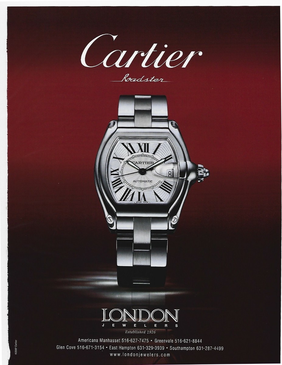 Cartier Roadster Watch Ad London Jewelers Watch Print Ad Sep