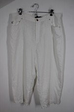 Vtg 90s Ralph Lauren Jeans Co 16W White Linen Cropped Pants