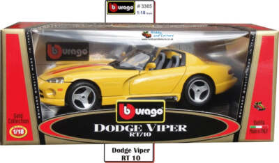 burago Dodge Viper 1/18 アメリカ国旗デザイン 1:18 Bburago (Burago) Dodge Viper RT/10 '93 red or yellow MIB | eBay