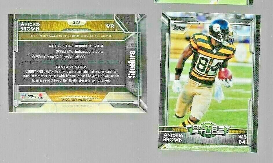 2015 Topps Football Card #326 ANTONIO BROWN Steelers  Mint    (item 1)