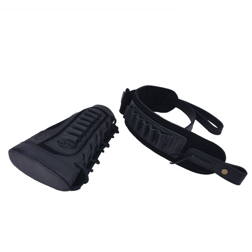 1 Combo of Leather Rifle Shotgun Buttstock Cover +Gun Sling with Swivels.308.22 - Afbeelding 12 van 36
