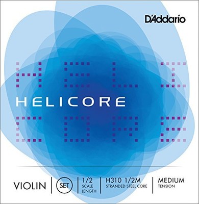 D'Addario Helicore Violin String Set, 1/2 Scale, Medium Tension