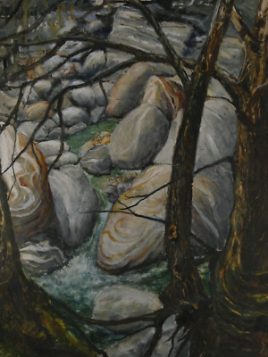 Robert Eid 2004 Öl auf Faserplatte Ein Männlein steht im Walde 64x48 cm MÄ-261