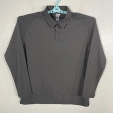 Under 510 Polo Shirt Mens Large Gray Long Sleeve Performance Stretch Golf