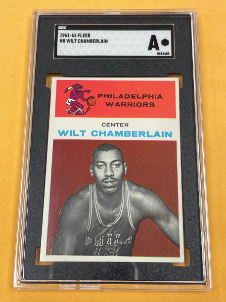 1961 Fleer Basketball Wilt Chamberlain Rookie RC #8 SGC AUTHENTIC