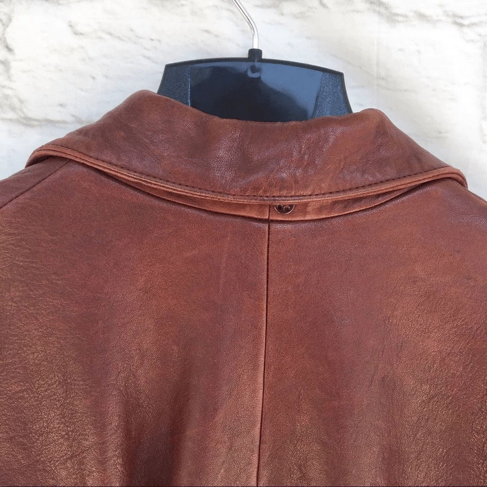 Chaqueta Bomber Sea Dream de Cuero Marrón para Mujer Talla 10 | Forrada en Cuero Genuino Foto 4 de 4