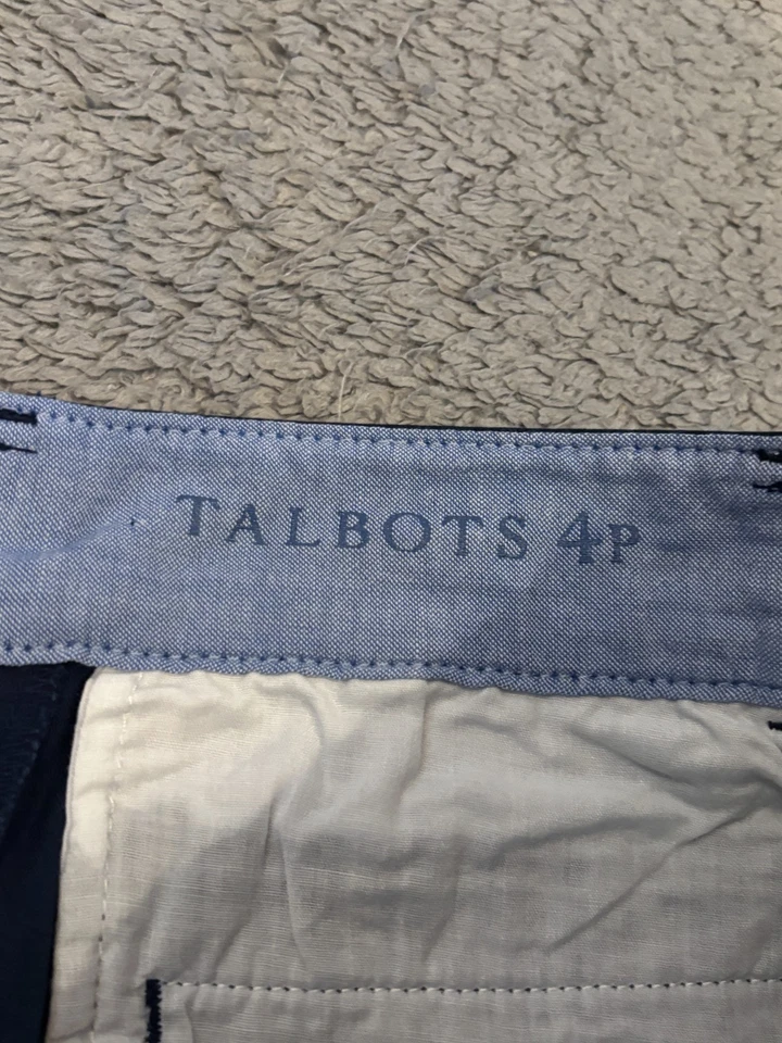 NWOT Talbots The Weekend Chino Pants Womens 4P Navy Blue Tapered Classic Preppy - Image 3 of 4