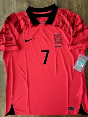 2022/23 Nike South Korea #7 H M SON Soccer Jersey Red Mens Size XL
