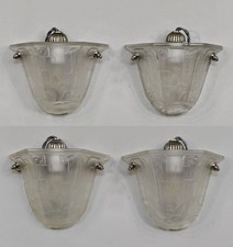 HETTIER & VINCENT : set of 4 French 1930 art deco wall sconce . Hanots France