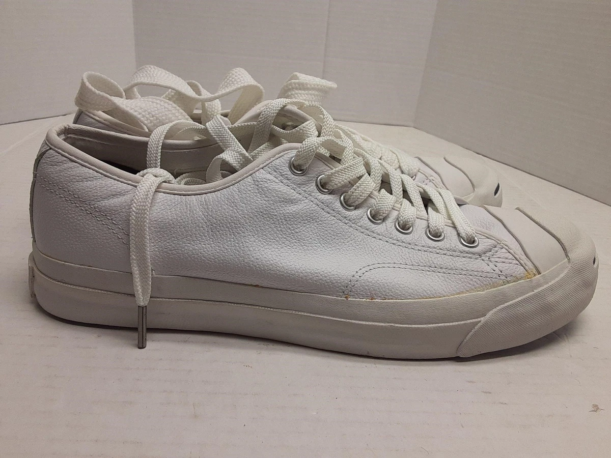 Converse Jack Purcell Leather Ox Low-Top Sneakers White Men's US 10