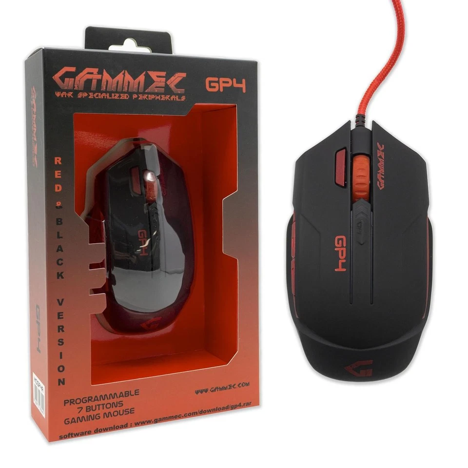 Professional Gaming Mouse Red Lightweight 7 Buttons Wired - Image 4 of 4
