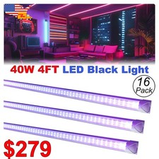 LED Black Light Bar 4Ft 40W T8 Ultraviolet Lamp with US Plug for DJ Party Club