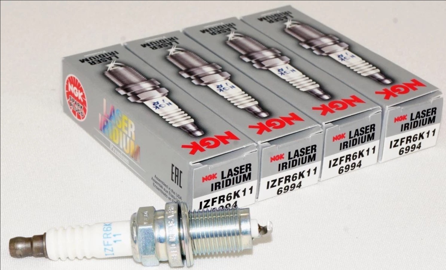4PCS Genuine NGK 6994 Spark Plugs - Laser Iridium IZFR6K11