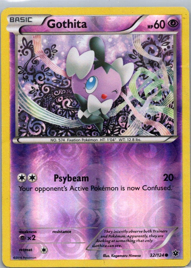 Pokemon TCG Gothita 32/124 Fates Collide Rev Holo D
