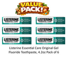 LISTERINE Essential Care Toothpaste Original MINT Gel - 4.2 oz (6 pack) 0.87 per gallon