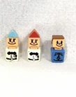 Vintage 1970s McDonald’s Little People Cube Block Figures Lot of 3– 2